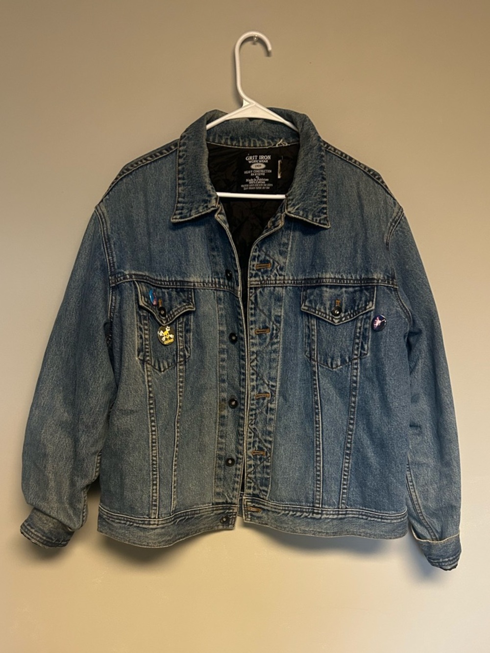 Vintage Grit Iron Classic Heavy Duty Blue Denim Jacket Men’s XL